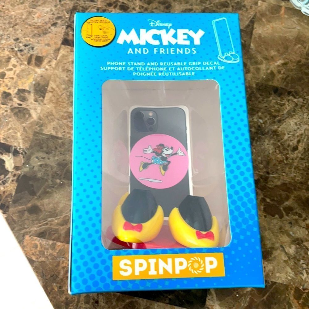 New in sealed box Spin pop Disney Minnie Mouse phone stand and grip decal